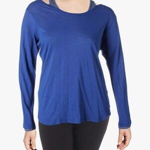 Andrew Marc Purple Relaxed Long Sleeve Performance Wear 2 Ways Tee NWT 48.00